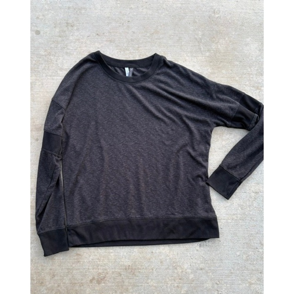 Jaclyn Intimates‎ Black Heathered Crewneck Lounge Tee Top Size L